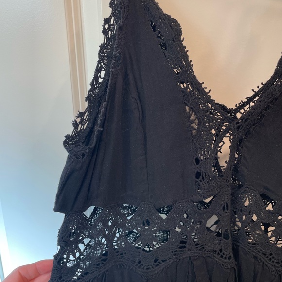 Free People Black Lace Mini Dress - Picture 2 of 4